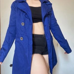 Blue trench coat